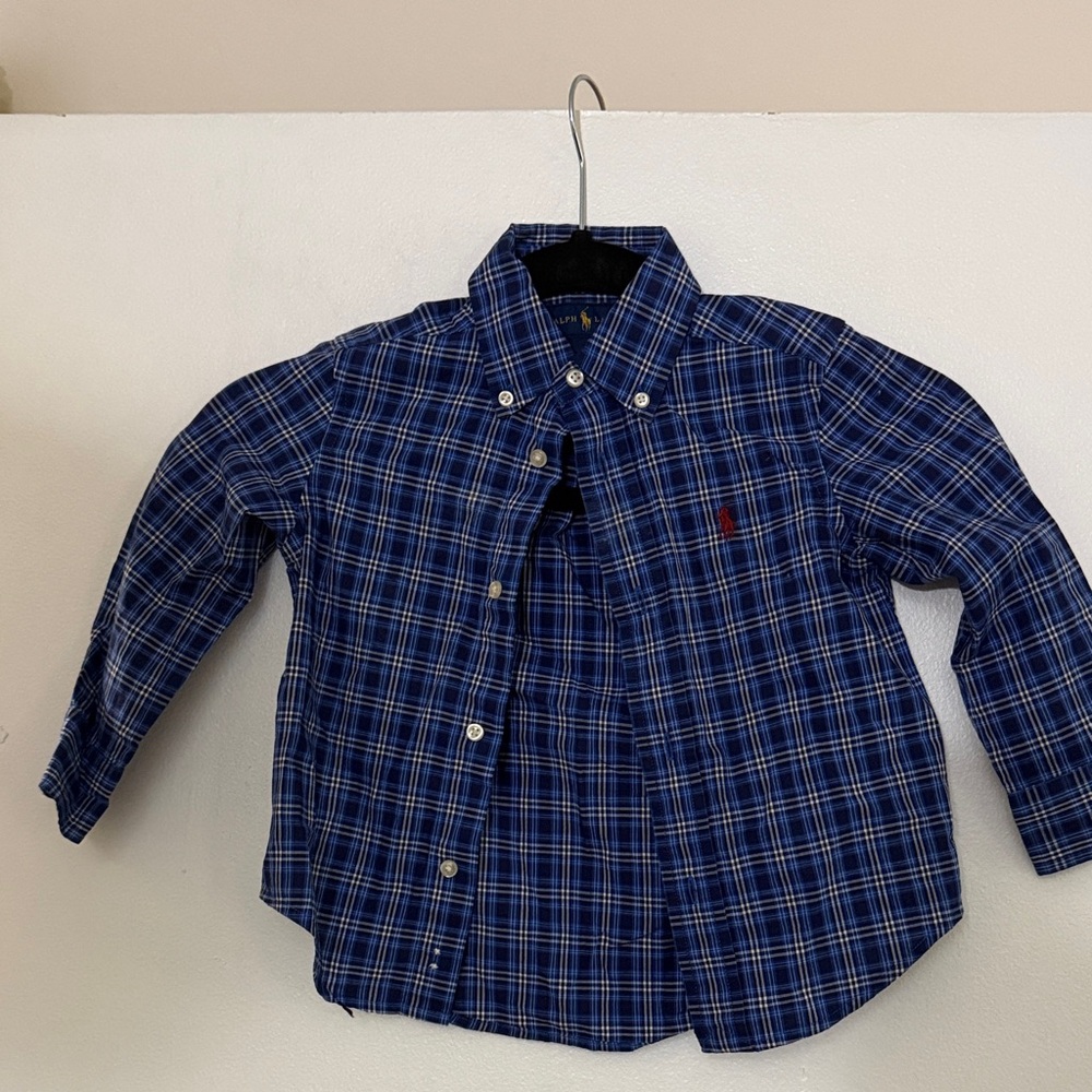 Ralph Lauren Blue Plaid Kids Shirt
